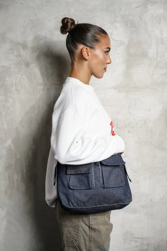 Comfy bag dark blue jeans