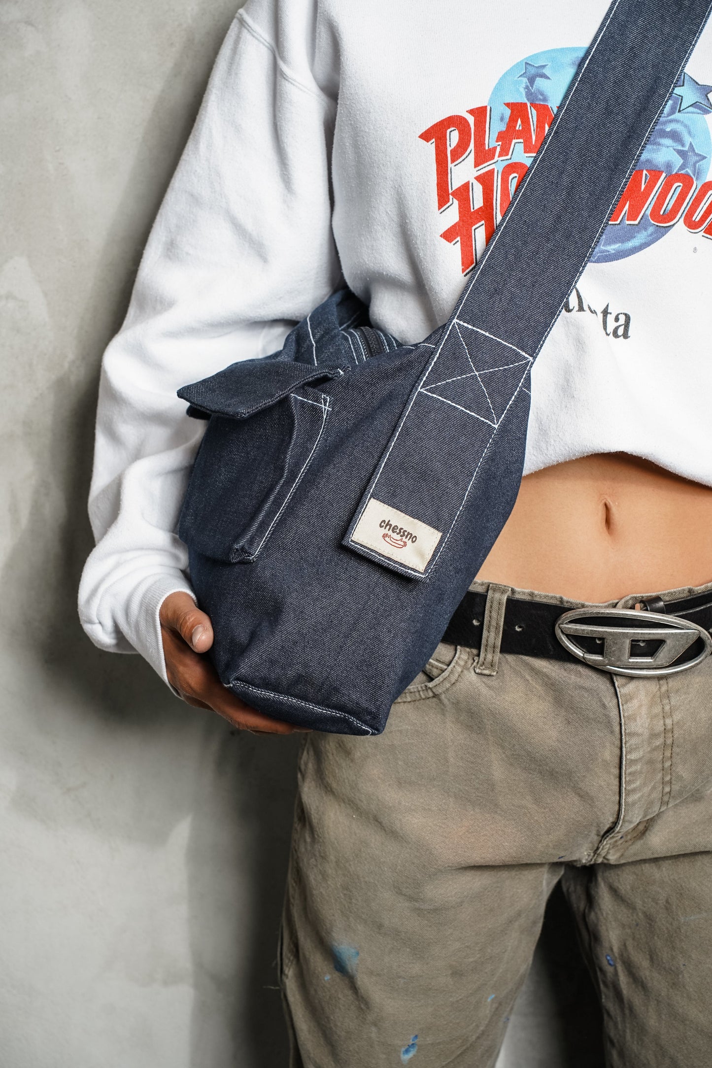 Comfy bag dark blue jeans